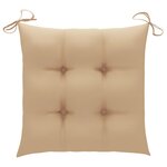 vidaXL Chaises de jardin et coussins beige lot de 8 Bois teck massif