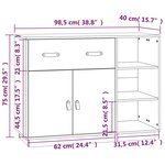 vidaXL Buffet Noir 98 5x40x75 cm Bois massif de pin