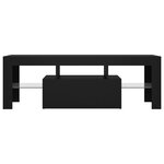 vidaXL Meuble TV avec lumières LED noir 120x35x40 cm