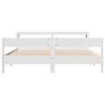 vidaXL Cadre de lit sans matelas blanc 200x200 cm bois massif de pin
