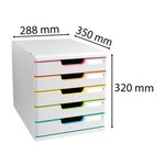 Module De Classement Modulo Black Office 5 Tiroirs Fermés - Blanc/arlequin - Exacompta