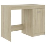 Bureau table poste de travail meuble d'ordinateur informatique étude chêne sonoma 140 x 50 x 76 cm bois d’ingénierie brun 02_0023655