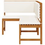 Banc d'angle de jardin vidaXL avec coussins 140x100x91 cm en bois massif d'acacia