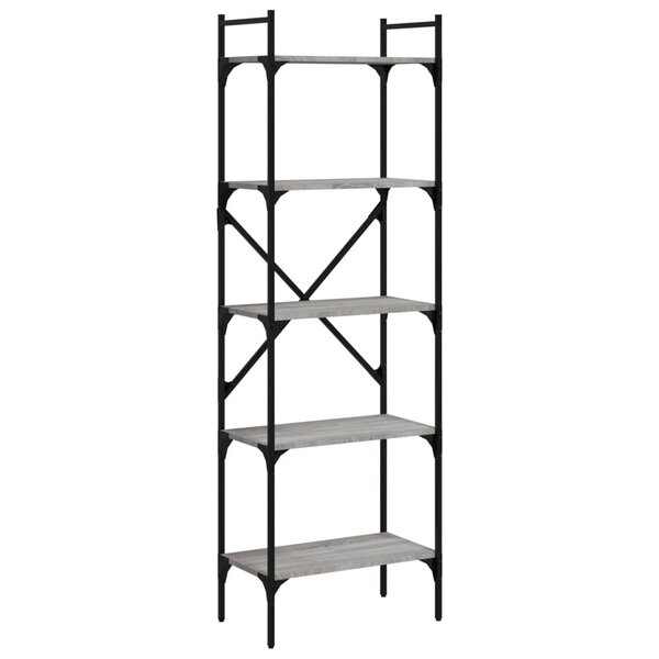 vidaXL Bibliothèque à 5 niveaux sonoma gris 56x31 5x174 cm