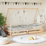 vidaXL Cadre de lit d'enfants et tiroirs 90x190 cm bois de pin massif