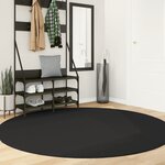 vidaXL Tapis HUARTE à poils courts doux et lavable noir Ø 200 cm