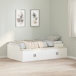 vidaXL Cadre de lit de rangement blanc 75x190 cm