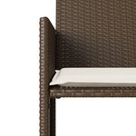 vidaXL Canapé de jardin 2 places avec table et tabourets marron rotin
