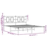 vidaXL Cadre de lit métal sans matelas et tête de lit blanc 150x200 cm
