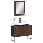 vidaXL Ensemble d'armoires de salle de bain 2 Pièces chêne marron