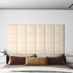 vidaXL Panneaux muraux 12 Pièces Crème 30x30 cm Velours 1 08 m²