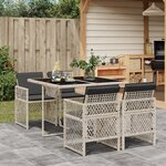 vidaXL Ensemble à manger de jardin et coussins 5 Pièces gris clair rotin