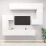 vidaXL Ensemble de meubles TV 8 Pièces Blanc Bois d'ingénierie