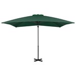 vidaXL Parasol de jardin en porte-à-faux et poteau en aluminium vert