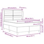 Lit avec sommier à ressorts et matelas vidaXL Marron foncé 140x200 cm Tissu