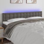 vidaXL Tête de lit à LED Gris 160x5x78/88 cm Similicuir