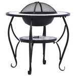 vidaXL Table de foyer mosaïque Bleu et blanc 68 cm Céramique
