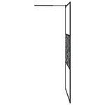 vidaXL Paroi de douche avec étagère Noir 115x195cm Verre ESG&Aluminium