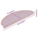 vidaXL Tapis d'escalier autocollants aspect sisal 15 Pièces rose