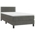 vidaXL Sommier à lattes de lit avec matelas et LED Gris foncé 90x200cm