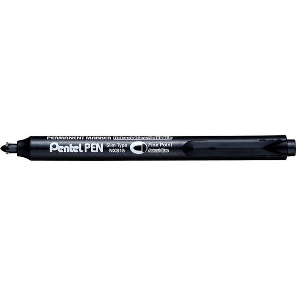 Marqueur permanent Pentel NXS15 rétractable noir, bleu ou rouge