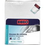 Housse de couette - 260 x 240 cm - Coton - Antibactérien - Blanc
