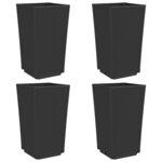 vidaXL Jardinières 4 Pièces noir 32 5x32 5x57 cm polypropylène