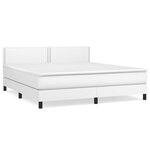 vidaXL Sommier à lattes de lit avec matelas Blanc 160x200cm Similicuir