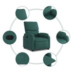 vidaXL Fauteuil inclinable Vert foncé Tissu