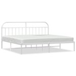 vidaXL Cadre de lit métal sans matelas et tête de lit blanc 193x203 cm