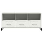 vidaXL Meuble TV blanc 100 5x39x43 5 cm acier laminé à froid