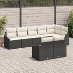 vidaXL Ensemble de canapé de jardin en 8 pièces avec coussins en poly rattan noir