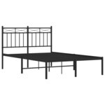 vidaXL Cadre de lit métal sans matelas avec tête de lit noir 120x190cm