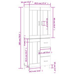vidaXL Buffet haut Blanc 69 5x34x180 cm Bois d'ingénierie
