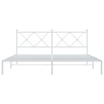 vidaXL Cadre de lit métal avec tête de lit blanc 180x200 cm
