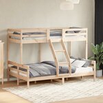 vidaXL Lit superposé sans matelas 80x200/120x200 cm bois massif