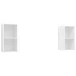 vidaXL Meubles TV muraux 2 Pièces Blanc Bois d'ingénierie