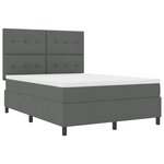 vidaXL Lit à Sommier avec Matelas & LED Gris Foncé 160x200 cm Tissu