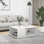 vidaXL Table basse blanc 90x67x33 cm bois d'ingénierie