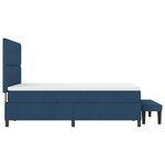 vidaXL Lit à ressorts avec matelas et banc bleu 140x200 cm en tissu