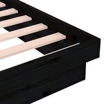 vidaXL Cadre de lit sans matelas noir bois massif 140x190 cm
