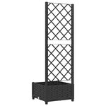 vidaXL Jardinière avec treillis Noir 40x40x121 5 cm PP