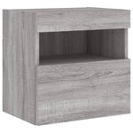 vidaXL Meubles TV muraux et lumières LED 2Pièces sonoma gris 40x30x40 cm