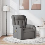 vidaXL Fauteuil de massage inclinable Gris foncé Tissu