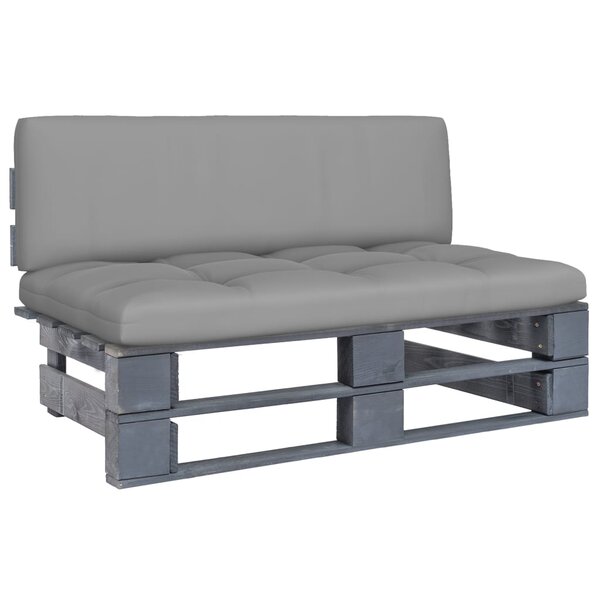 vidaXL Canapé central palette de jardin Gris Bois de pin imprégné