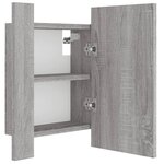 vidaXL Armoire à miroir LED de salle de bain sonoma gris 40x12x45 cm