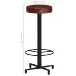 vidaXL Tabourets de bar lot de 2 76 cm cuir véritable