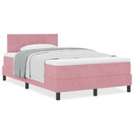 Lit à ressorts vidaXL avec matelas rose 120x200 cm en velours