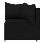 Salon de jardin meuble d'extérieur ensemble de mobilier 4 pièces avec coussins noir résine tressée 02_0016163