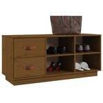 vidaXL Banc à chaussures Marron miel 100x34x45 cm Bois de pin massif